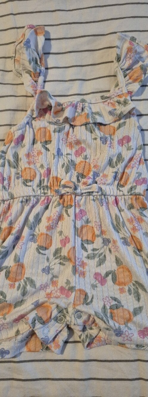 18 Month Little Lass Romper with Pink, Orange & Blue Accents